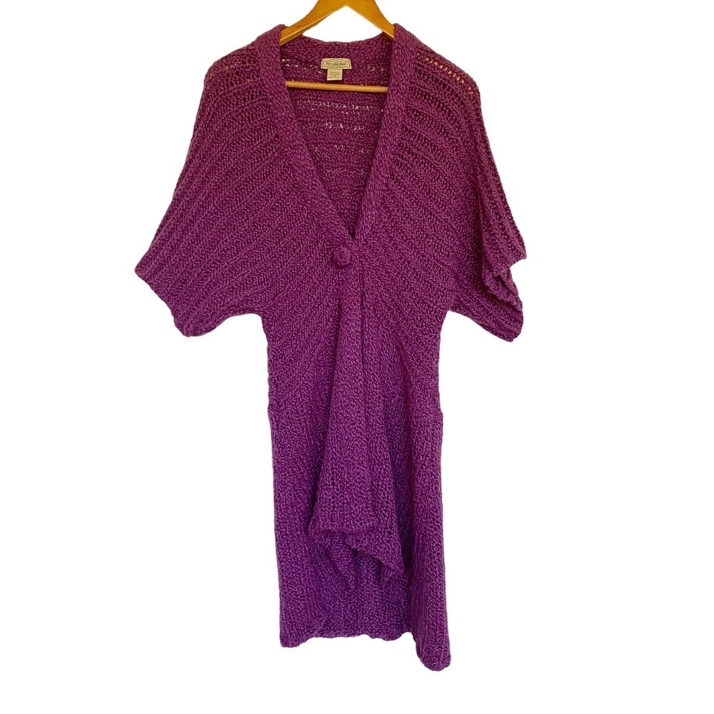 Art And Soul Purple Chunky Knit Cardigan Coat M